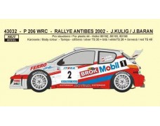 Decal – Peugeot 206 WRC - Rally Antibes 2002 – J.Kulig 1/43